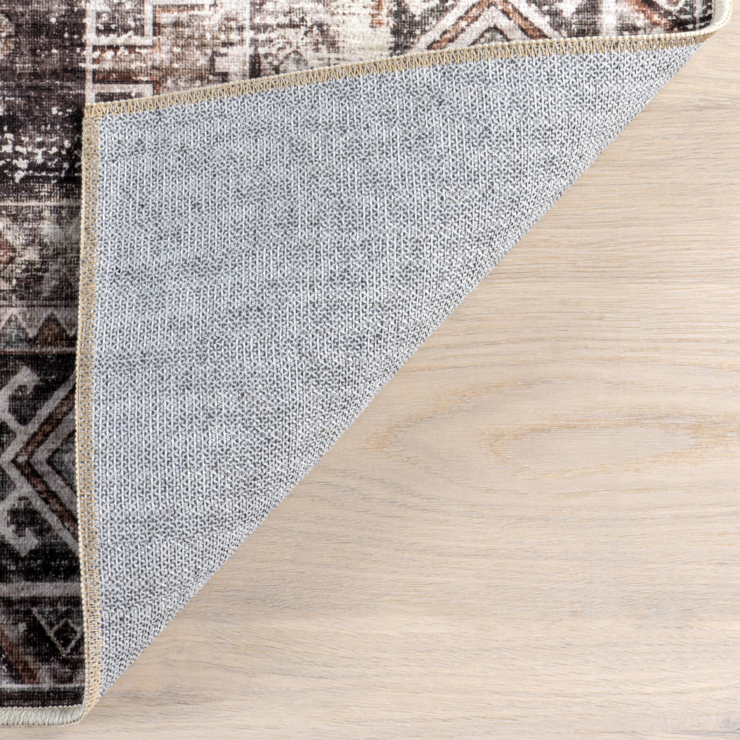 Antoinette Spill Proof Washable Rug - Charcoal Grey | Non-Slip Kitchen & Living Room Rug | Pet & Kid Friendly Indoor Mat