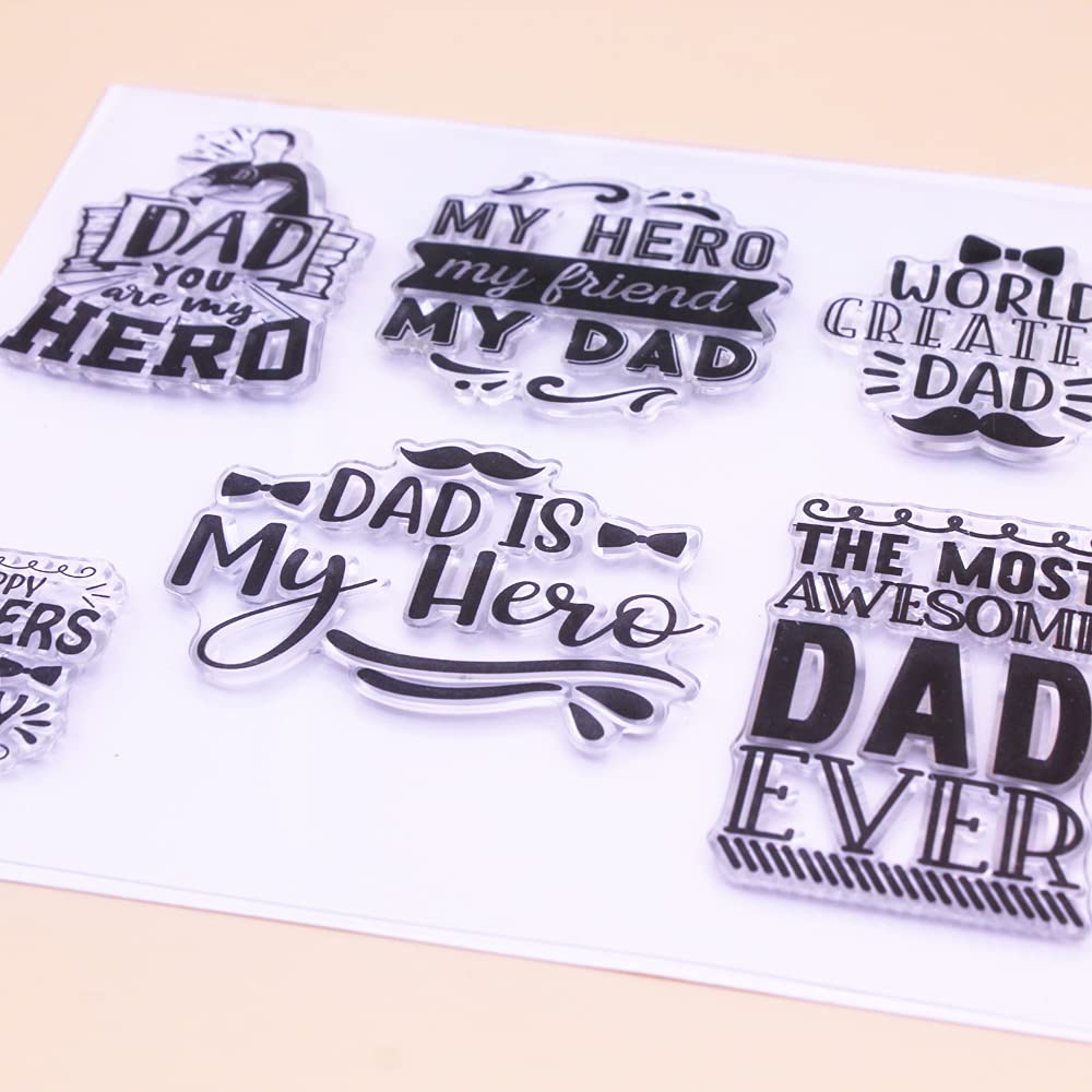Alinacutle DAD You're My Hero Clear Craft Stamps - Father's Day DIY Scrapbooking, Card Making & Paper Art Supplies - Perfect for Greeting Cards, Journals & Gift Wrapping