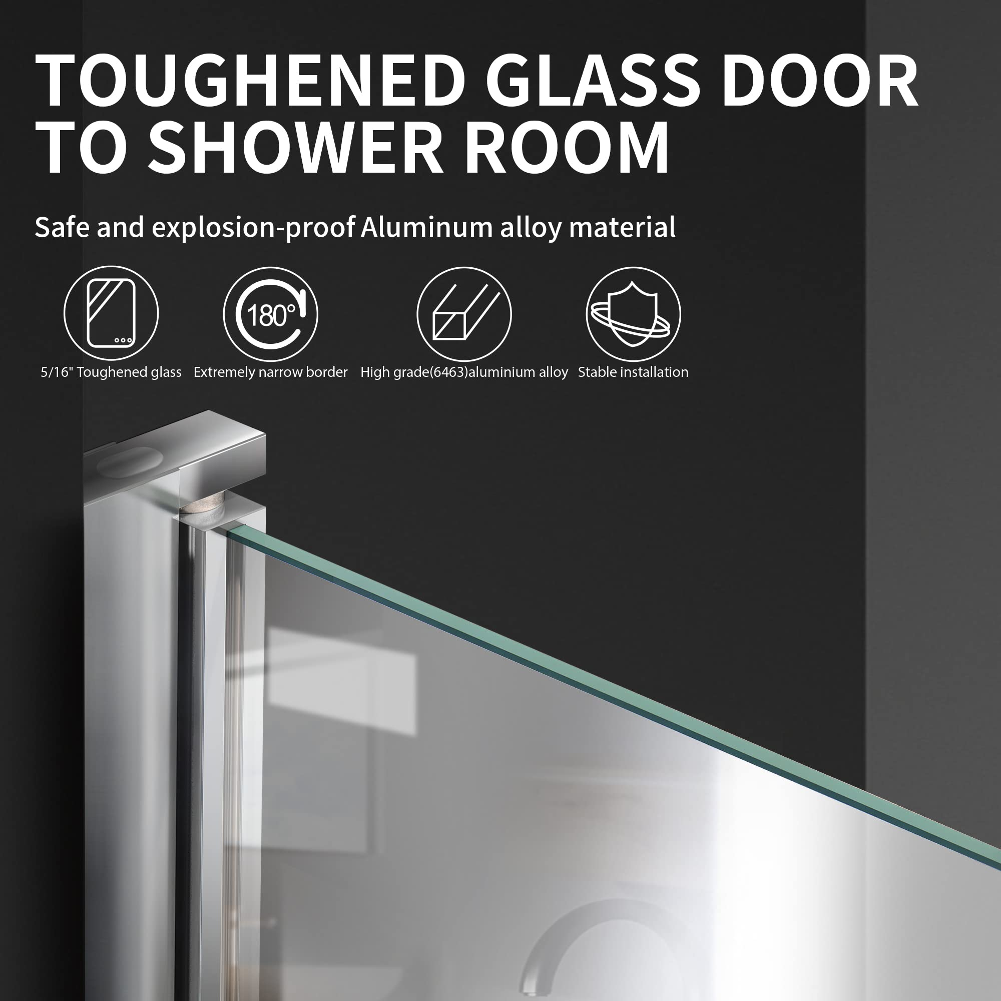 Frameless Shower Glass Door for Bathtub - 30