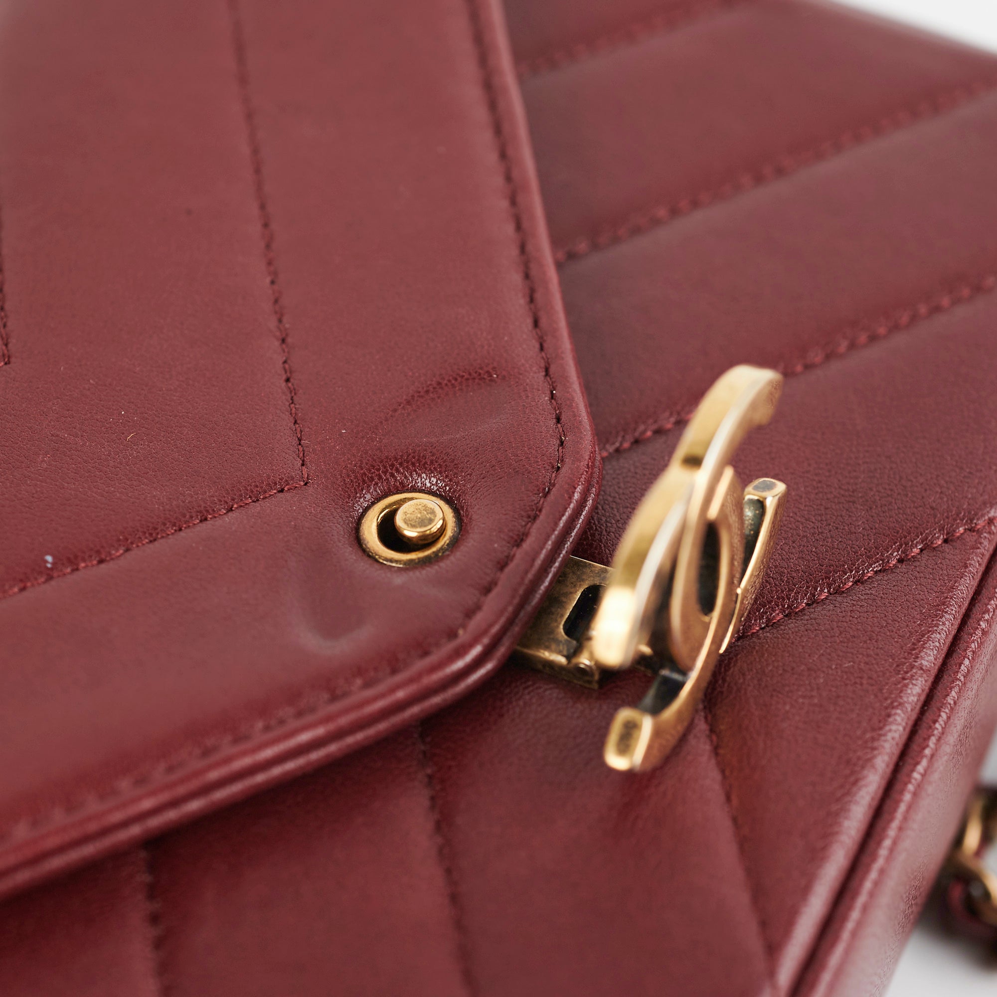 Chanel Mini Chevron Burgundy Leather Crossbody Bag for Women - Luxury Designer Handbag for Date Night, Parties & Everyday Use