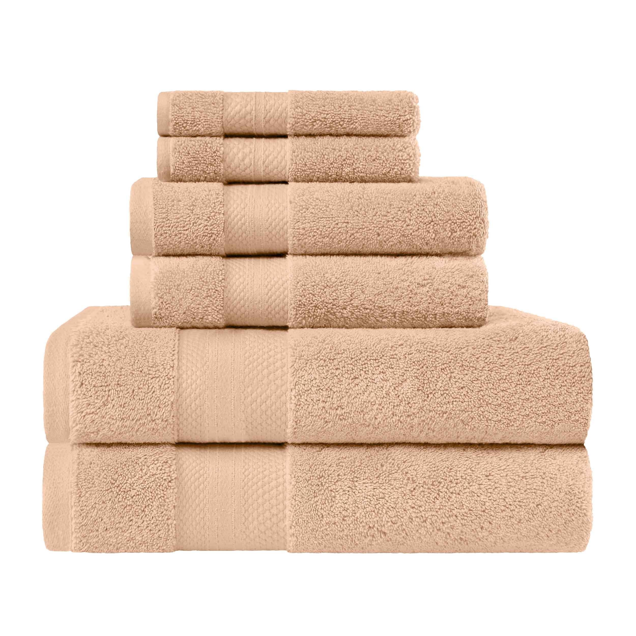 Premium 6-Piece Turkish Cotton Bath Towel Set - Ultra Soft, Highly Absorbent & Quick-Drying - Luxury Spa, Bathroom & Beach Essentials for Home & Travel