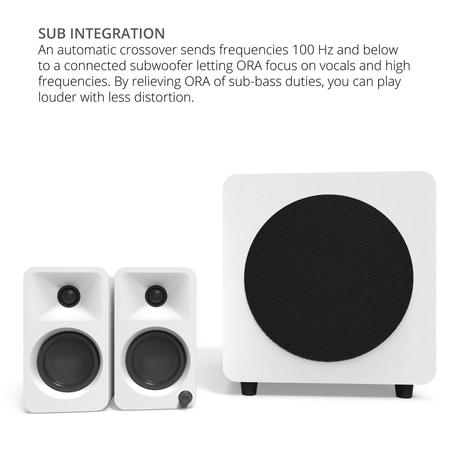 Kanto ORA Reference Premium Desktop Speakers - Matte White Finish | High-Fidelity Audio for Home Office, Gaming & Music Studios