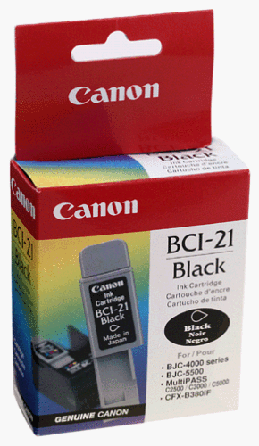 Canon BCI-21 Black Ink Cartridge - Compatible with Select Canon Printers | High-Quality Printing for Home & Office Use