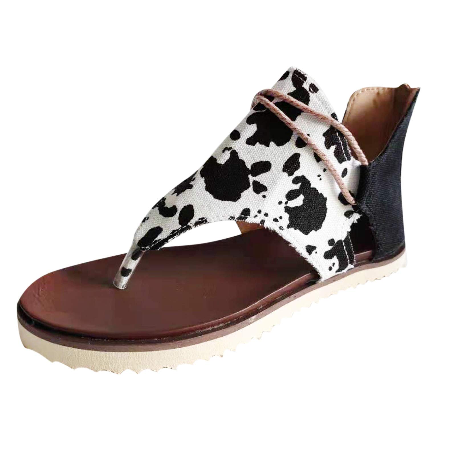 Women's Comfortable Plantar Fasciitis Sandals with Zipper - Retro Casual Flip Flops for Pain Relief, Camouflage Design - Perfect for Summer Walking, Travel & Dressy Occasions