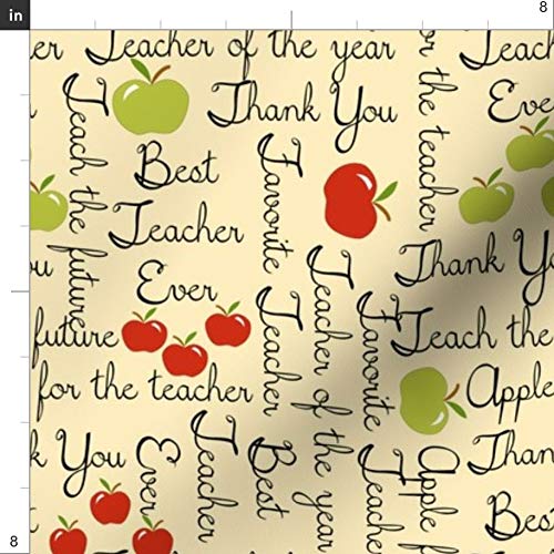 Teacher Appreciation Printed Petal Signature Cotton Fabric by The Yard - Spoonflower Fabric for Sewing, Quilting, Apparel & Home Decor - Perfect for DIY Crafts, Gifts, and Classroom Projects