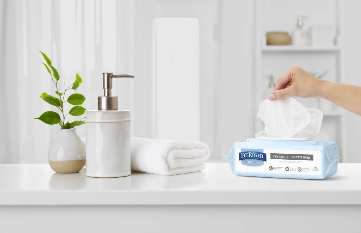 Medline FitRight Hypoallergenic Dry Wipes - 8