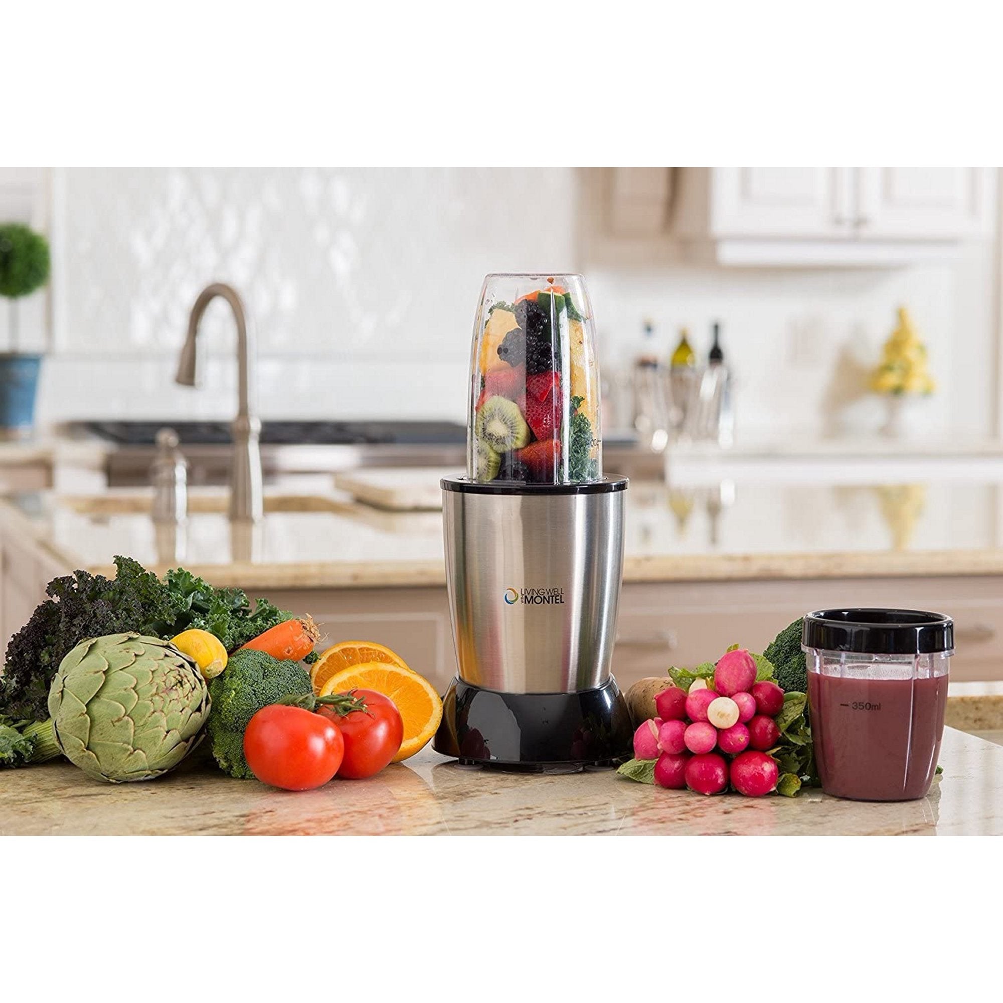 Montel Williams LIVING WELL 1000W High-Speed Personal Blender - MWPBLND01 - Perfect for Smoothies, Protein Shakes & Meal Prep at Home or Gym
