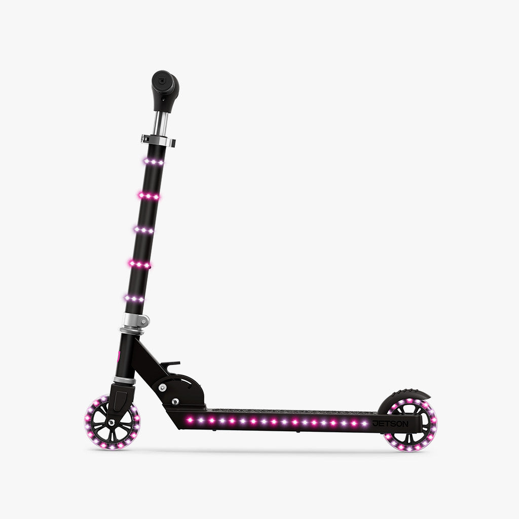 Orbit Light Up Folding Kick Scooter for Kids & Adults - LED Wheel Scooter with Adjustable Handlebar - Perfect for Commuting, Neighborhood Rides & Outdoor Fun