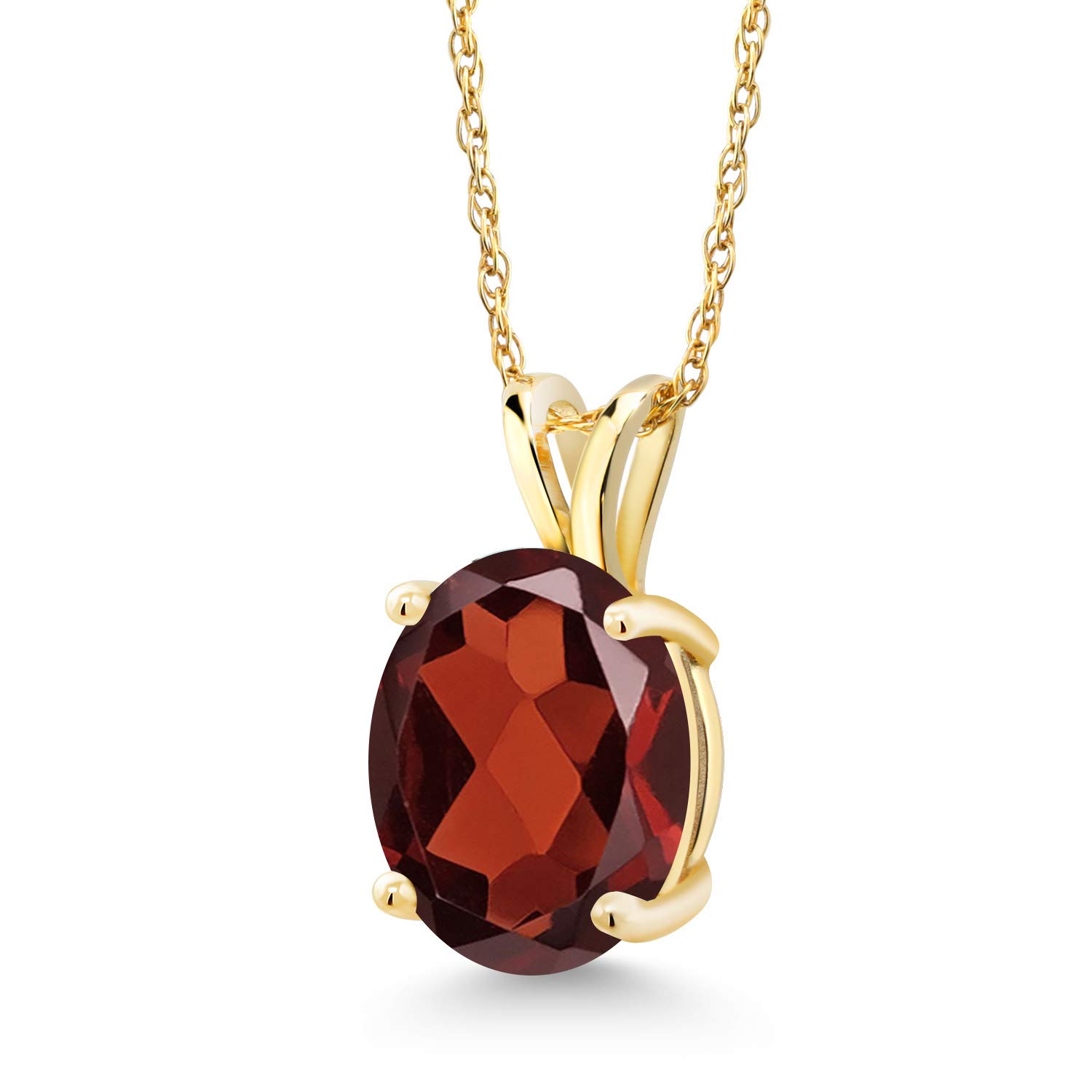 14K Yellow Gold 10X8MM Oval Birthstone Pendant Necklace for Women - 18 Inch Chain | Fine Jewelry Gift for Mom, Wife, Her | Perfect for Birthdays, Anniversaries & Special Occasions