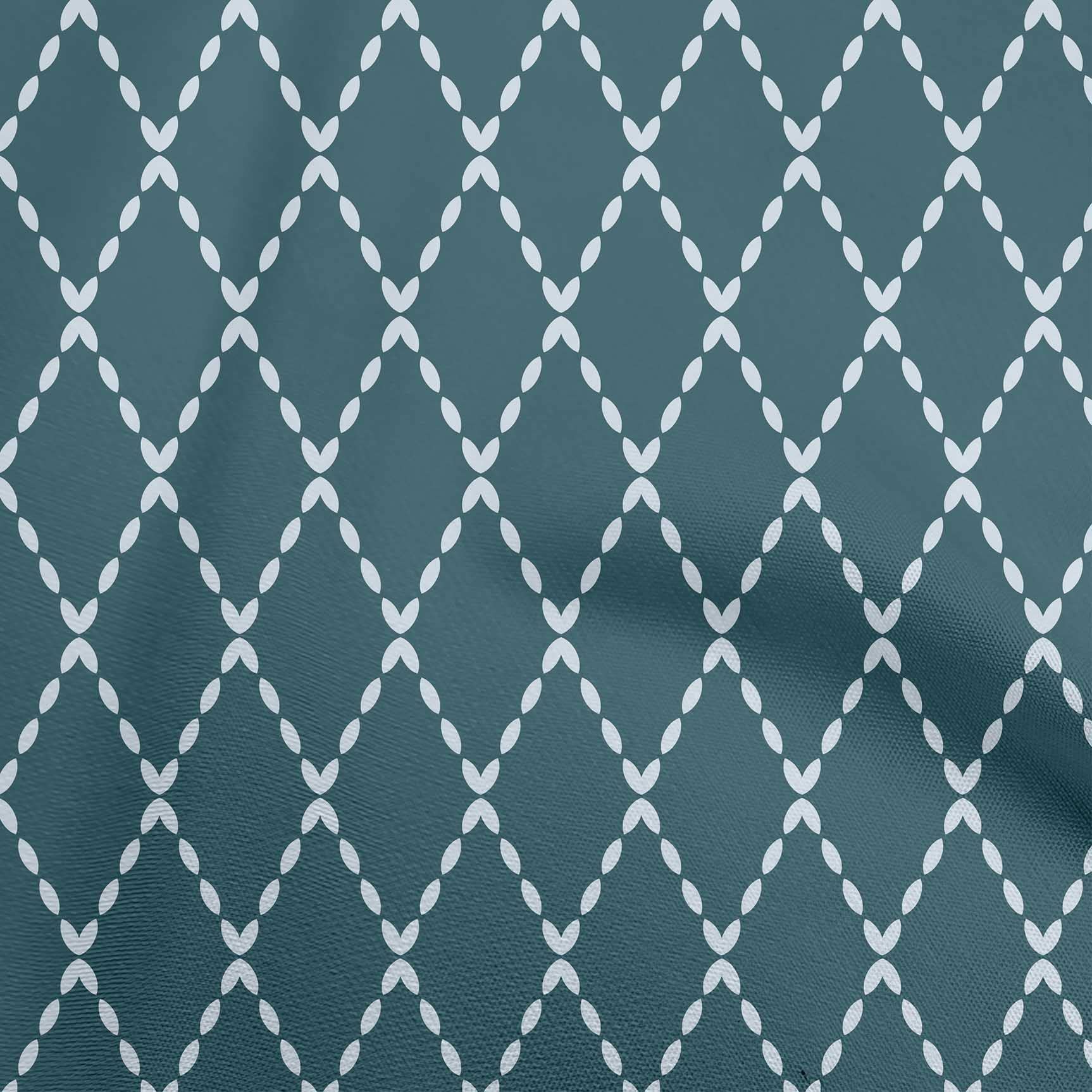 Premium Teal Green Argyle Print Polyester Spandex Fabric - 56