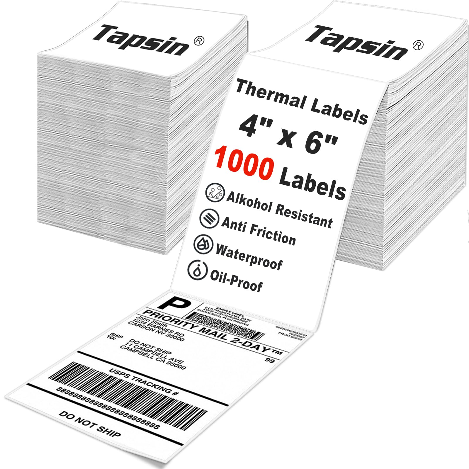 4x6 Thermal Shipping Labels - 1000 Pack Perforated FanFold Sticker Paper for Rollo, Zebra, Nelko Direct Thermal Printers | Durable, Writable Labels for E-commerce, Logistics & Small Business Shipping Needs