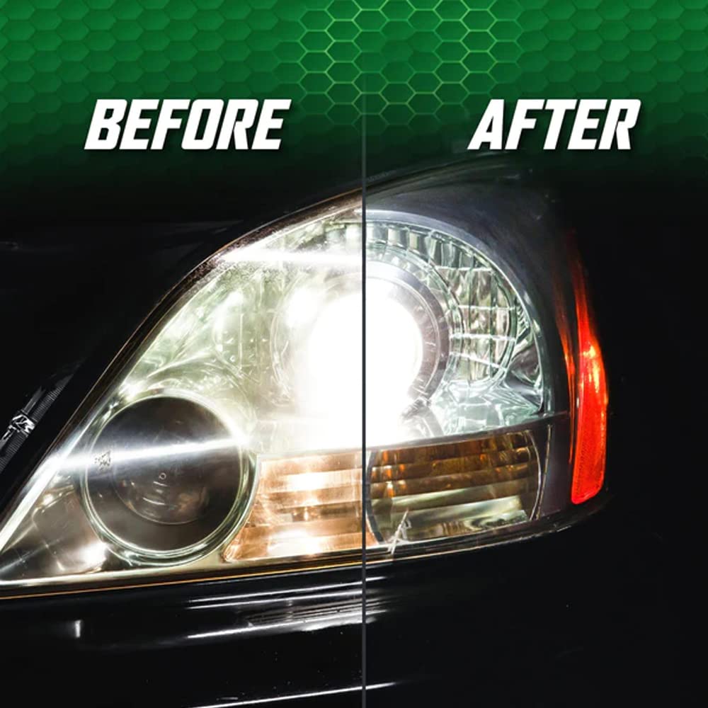 Turtle Wax 51768 Headlight Restorer Kit - Restore Cloudy Headlights & Improve Visibility | Car Headlamp Cleaning & Brightness Restoration Kit for Safe Night Driving