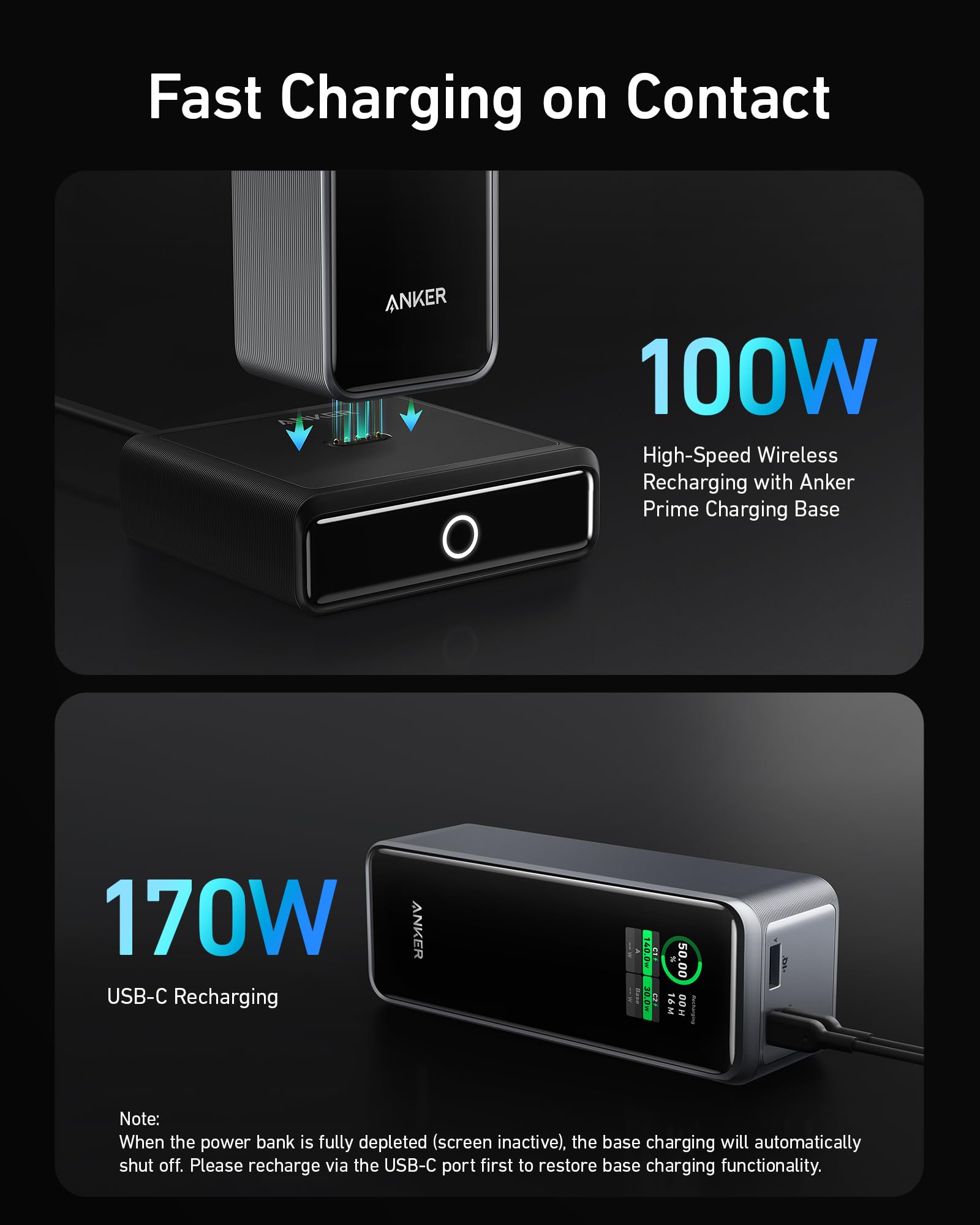 Anker Prime 27,650mAh Power Bank (250W) with 100W Charging Base - 3-Port Fast Portable Charger for iPhone 15/14 Series, MacBook, Samsung Galaxy, Dell Laptops, AirPods - Smart App Control | Perfect for Travel, Camping & Emergency Power Backup