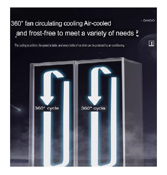 Chigo LSC400SL Commercial Beverage Chiller - 400L Capacity (330-430 Bottles) - Energy Efficient Glass Door Showcase for Restaurants, Bars, and Convenience Stores