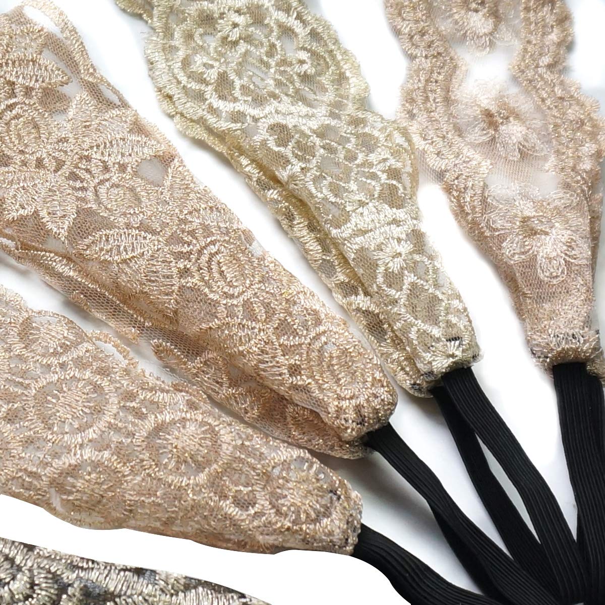 Gnognauq 7-Piece Lace Headbands for Women & Girls - Wide Soft Elegant Hair Bands, Fashion Turban Headwraps - Perfect for Weddings, Parties & Everyday Styling