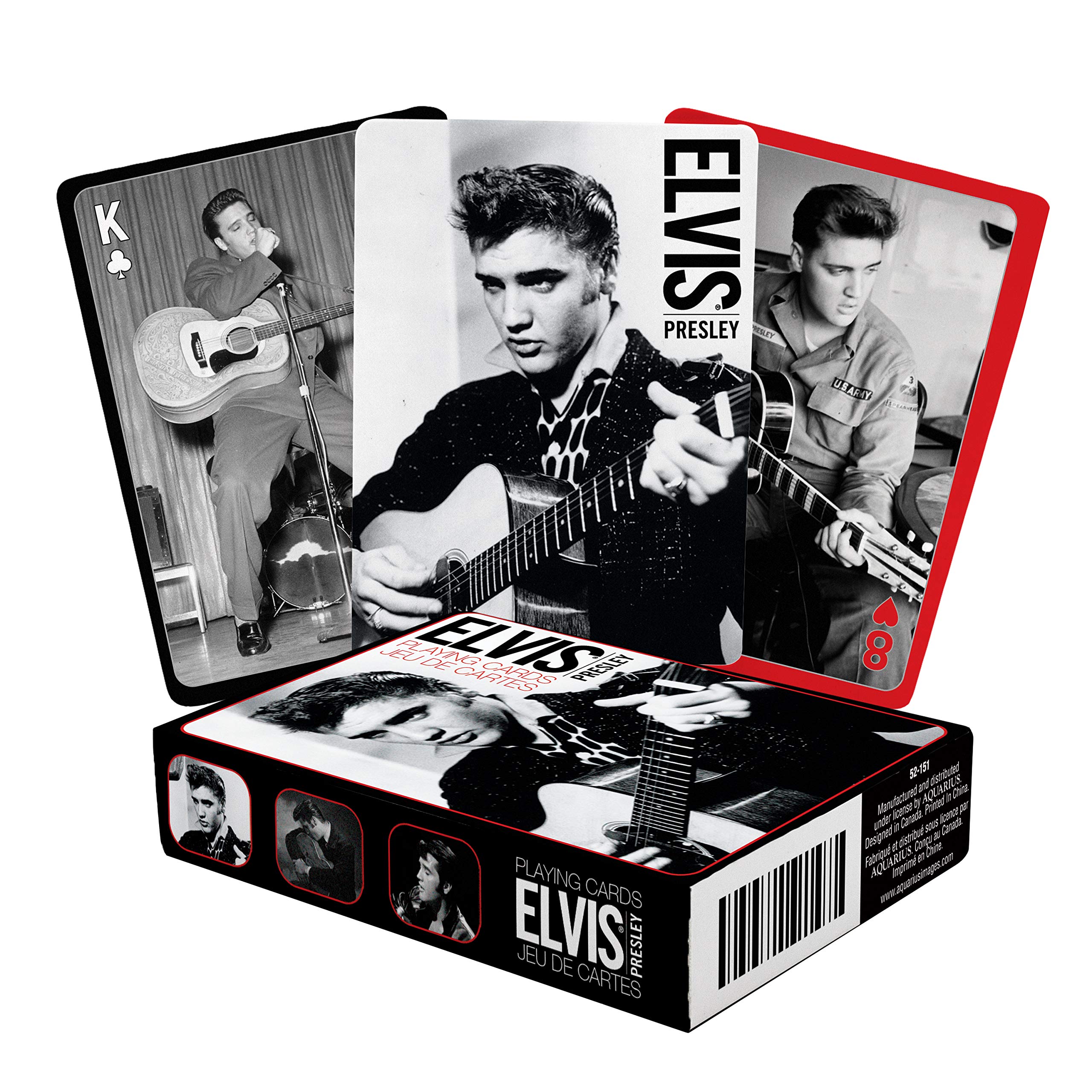 Aquarius Elvis Black and White Playing Cards Deck - Premium Poker Cards for Magic Tricks, Card Games, and Collectibles
