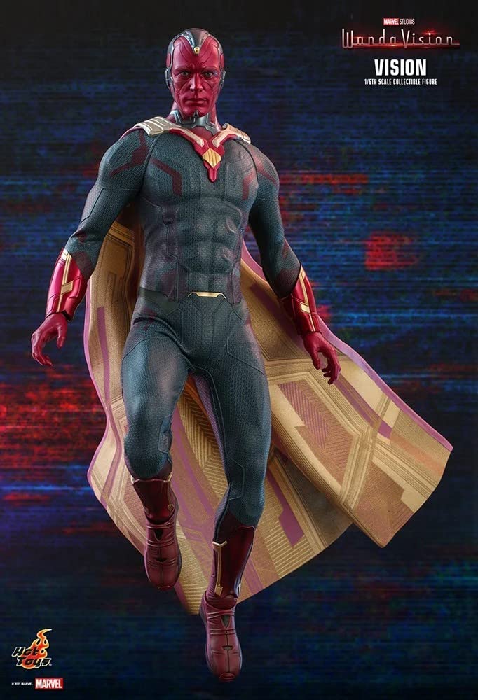 Hot Toys WandaVision 12-Inch Vision Action Figure 1/6 Scale Collectible Model (907936) - Perfect for Marvel Fans, Display & Cosplay