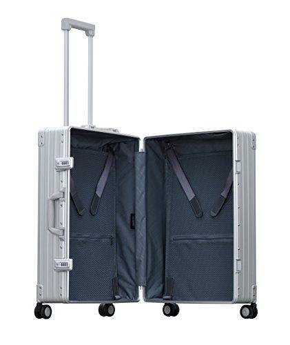 Aleon 26-Inch Aluminum Hardside Checked Luggage Suitcase - Platinum Silver | Durable Spinner Wheels, TSA Lock | Perfect for International Travel & Business Trips