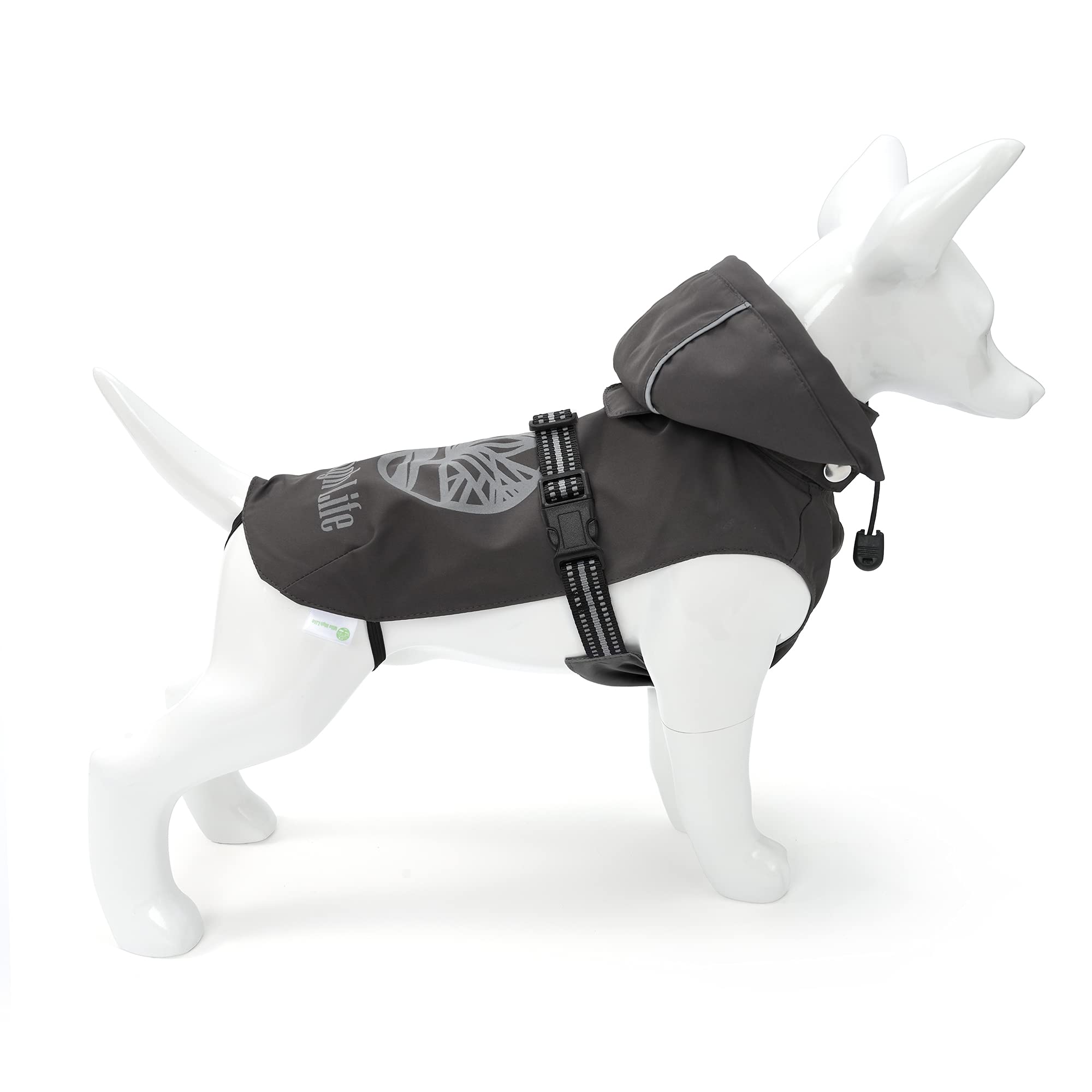 Waterproof Adjustable Hoodie for Small & Medium Dogs - Reflective Strap Sweatshirt with Detachable Hat | Puppy & Cat Winter Coat for Outdoor Walks & Cold Weather Protection