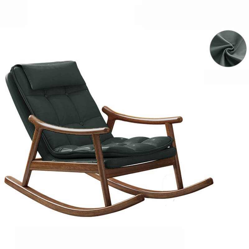 Ergonomic Wood Rocking Chair with Ottoman - Comfortable Couch for Living Room, Nursery & Porch - Perfect for Relaxing, Nursing & Reading
