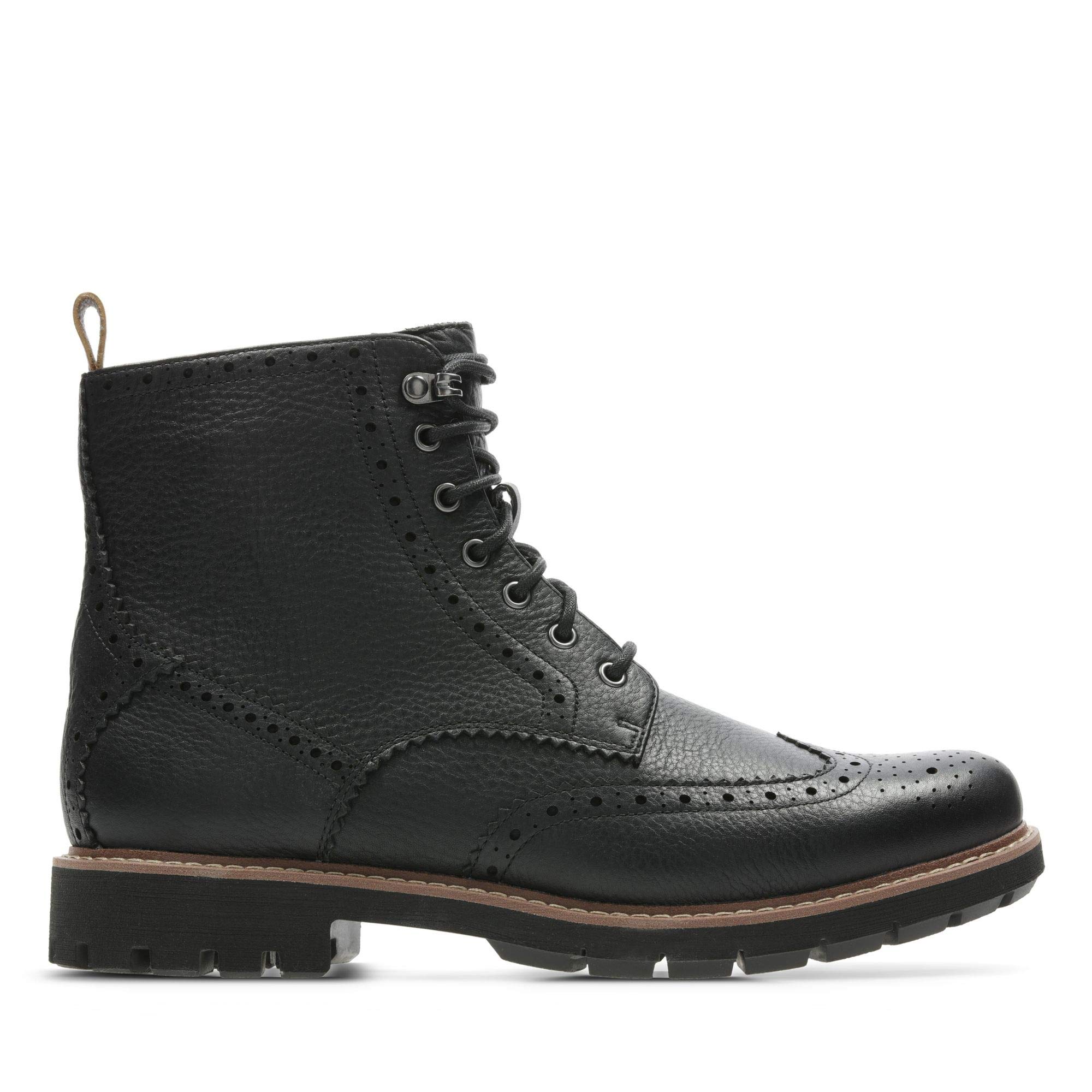 Clarks Batcombe Lord Men's Ankle Boots - Black Leather Mid-Calf Boots Size 8.0 | Comfortable Casual & Dress Shoes for Work, Outdoor & Winter Wear