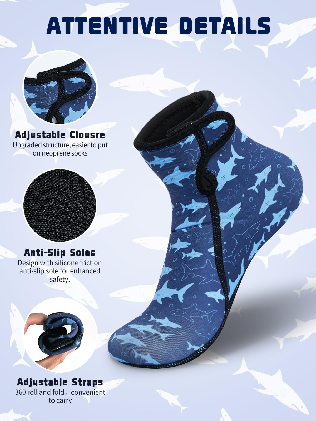 3mm Neoprene Kids Water Socks - Warm Anti-Slip Wetsuit Socks for Swimming, Surfing & Beach Activities | Perfect for Water Sports, Pool Play & Outdoor Adventures