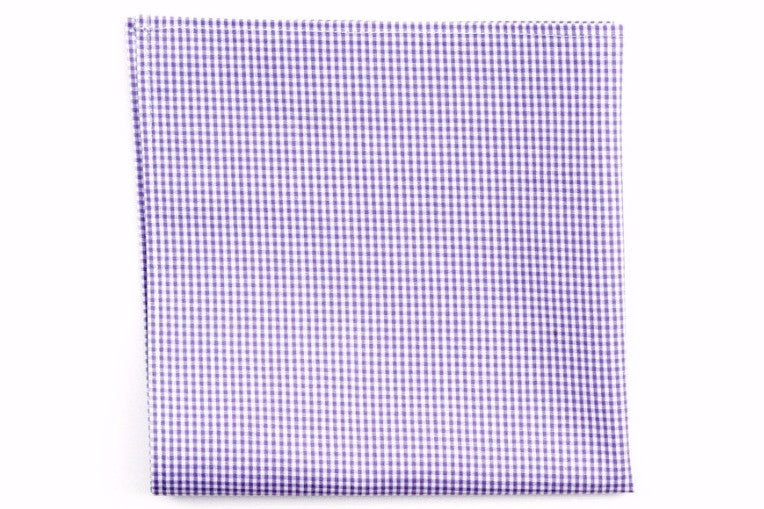 Soft Lavender Mini Check Pocket Square - Elegant Silk Handkerchief for Men's Suits, Weddings & Formal Events | Perfect Gentleman Accessory