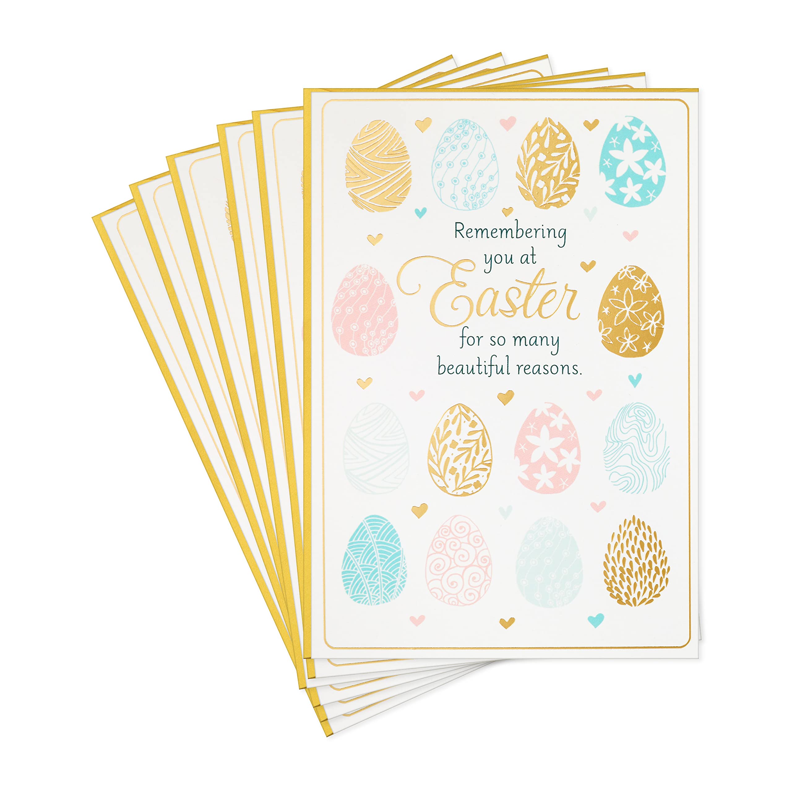 Hallmark Easter Greeting Cards with Envelopes - Pack of 6 Assorted Easter Egg Designs - Perfect for Easter Celebrations, Gifts and Spring Decorations
