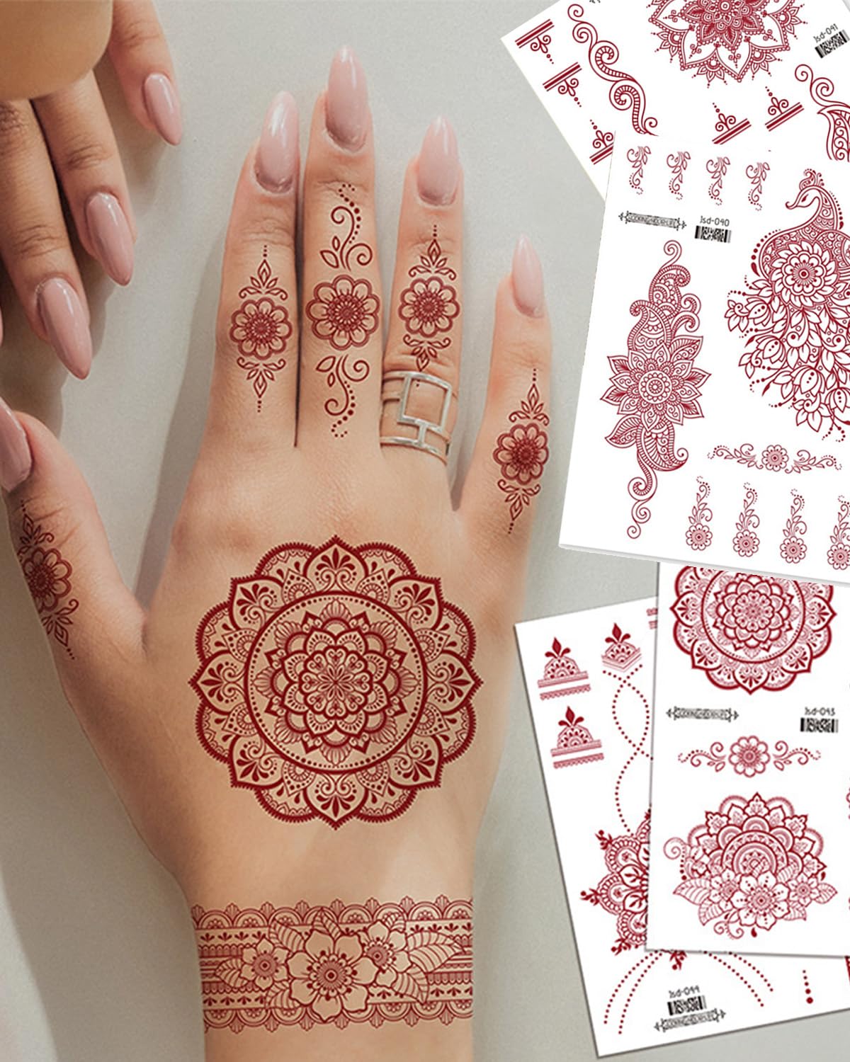 12 Pack Arabic Temporary Tattoo Stickers for Women & Men - Waterproof Fake Tattoos for Hands, Arms, Body & Feet - Perfect for Parties, Festivals & Cosplay