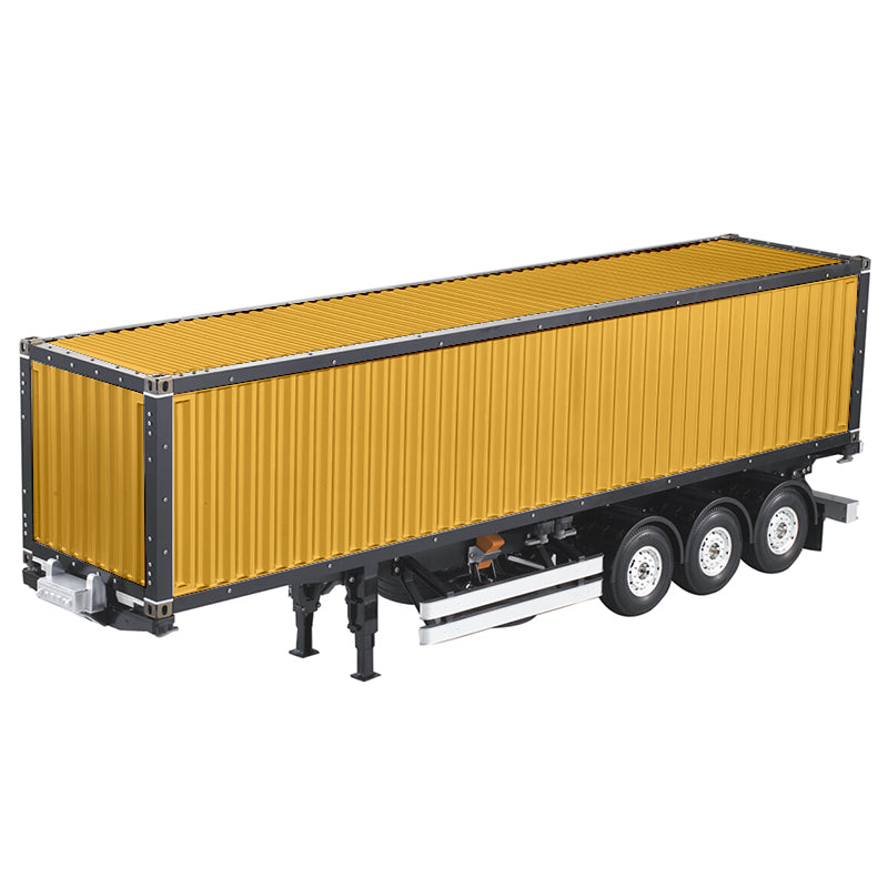 1/14 Scale 3-Axle Metal Chassis 40ft Container Semi Trailer - Painted RC Model for TAMIYA Tractor Truck & DIY RC Cars - Perfect for RC Hobbyists, Collectors and Model Truck Enthusiasts
