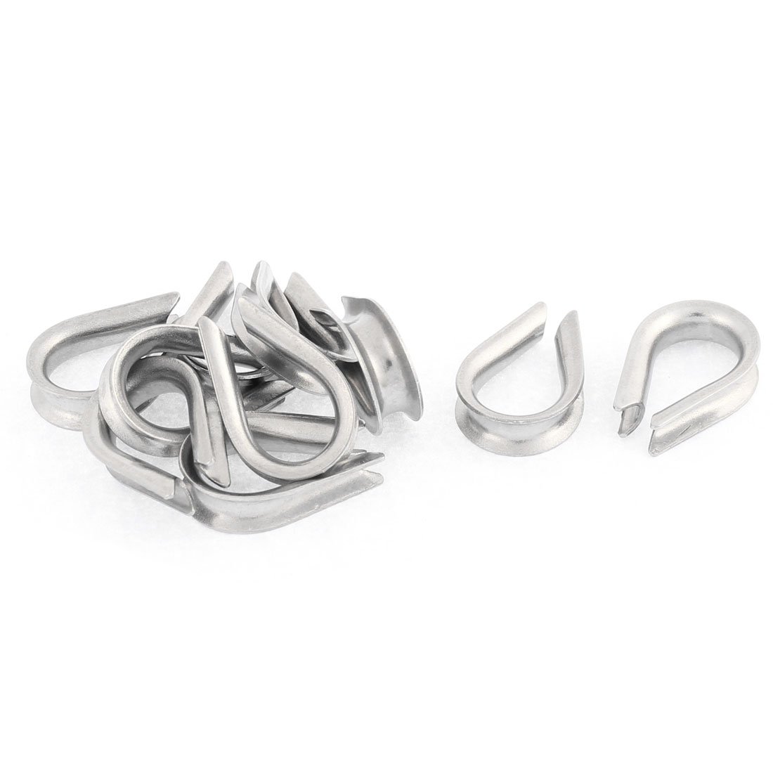 Premium 4mm Stainless Steel Wire Rope Clips & Thimbles - Heavy Duty Rigging Hardware Kit (10pcs) for Marine, Construction, and DIY Projects