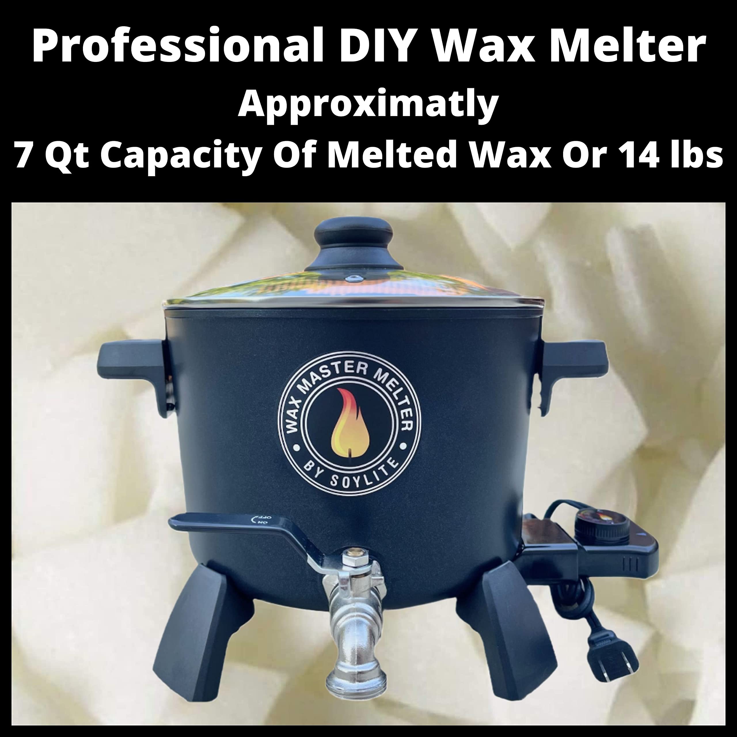 Premium Wax Melter for Candle Making - 7 Quart Capacity with Easy Pour Spout - Ideal for DIY Soy Wax, Beeswax & Paraffin Candles - Perfect for Home Candle Businesses & Craft Workshops - by Soylite Candles