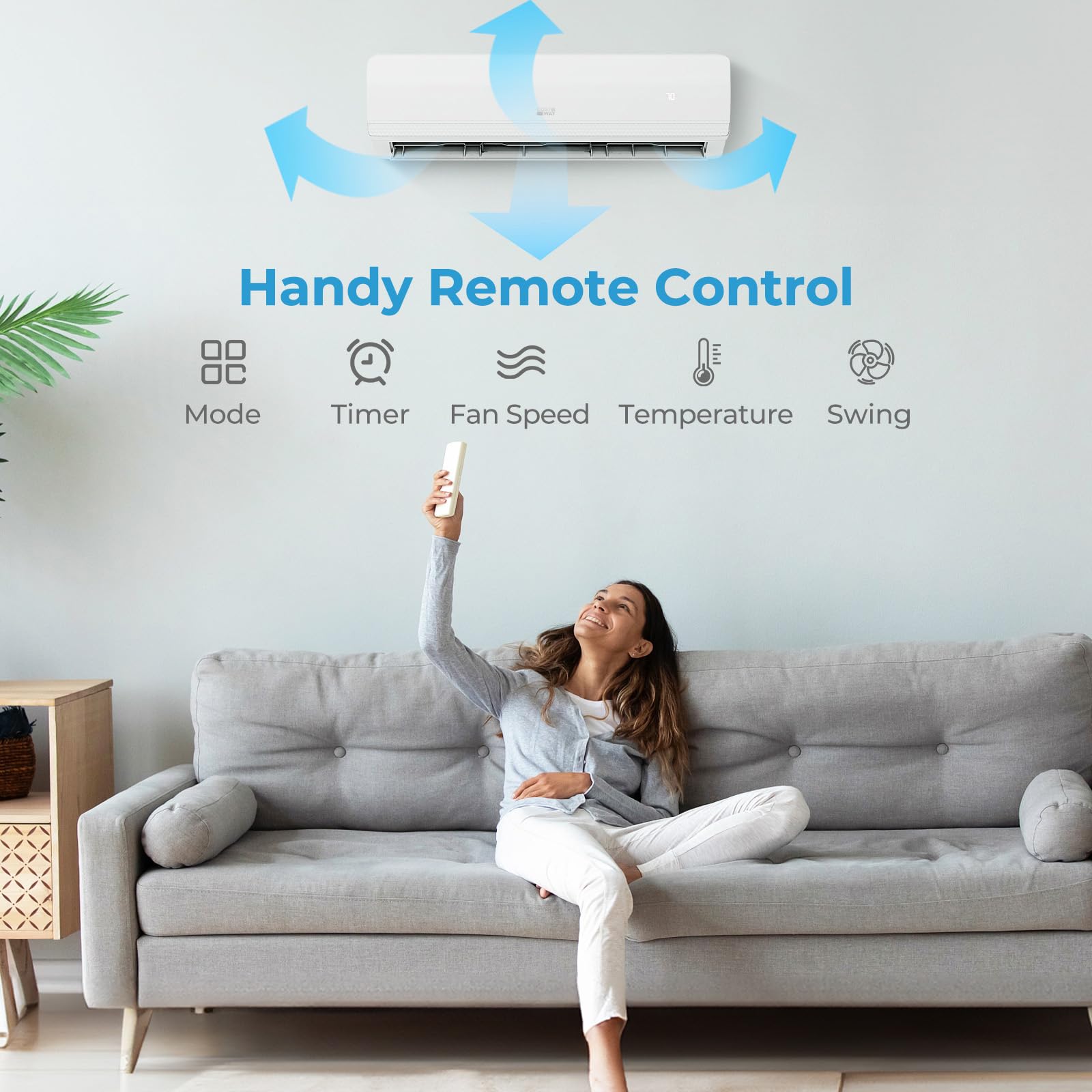 COSTWAY 36k BTU 4-Zone Mini Split Air Conditioner & Heat Pump - 19 SEER2 (9k+9k+12k+12k) Ductless Inverter AC with WiFi & Alexa Compatibility - Perfect for Home, Office, and Commercial Spaces (Thundrive Series)