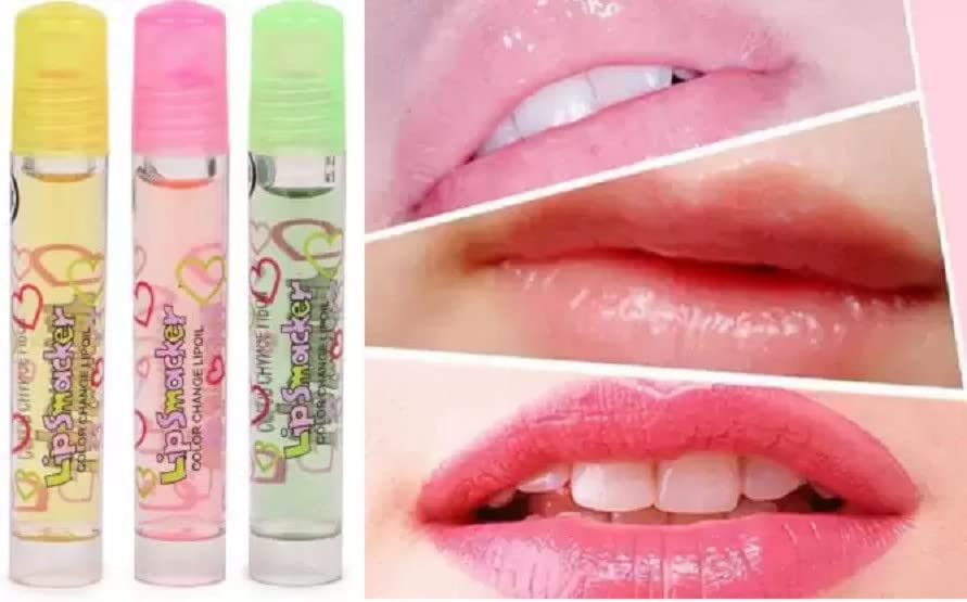 Hydrating Roll-On Fruit Lip Oil - Moisturizing & Transparent Lip Gloss for Dry Lips - Perfect for Daily Use, Makeup & Night Care