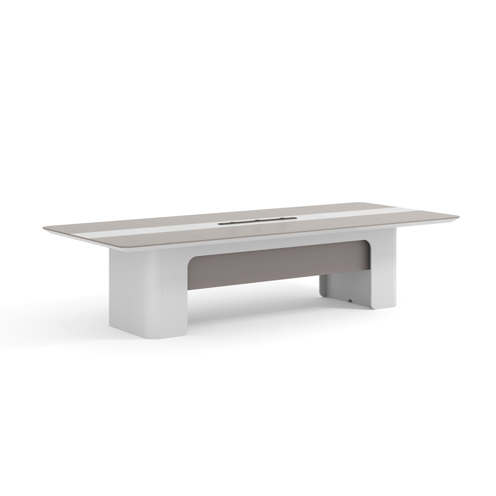 Premium LUSH Boardroom Table 280cm - White & Taupe Modern Conference Table for Office Meetings & Executive Workspaces