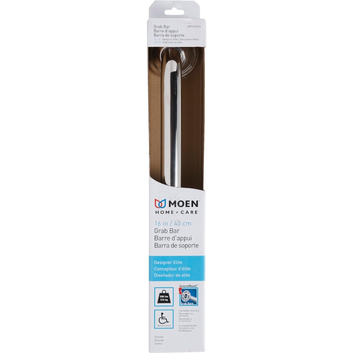 SecureMount Chrome Designer Elite Grab Bar - 16
