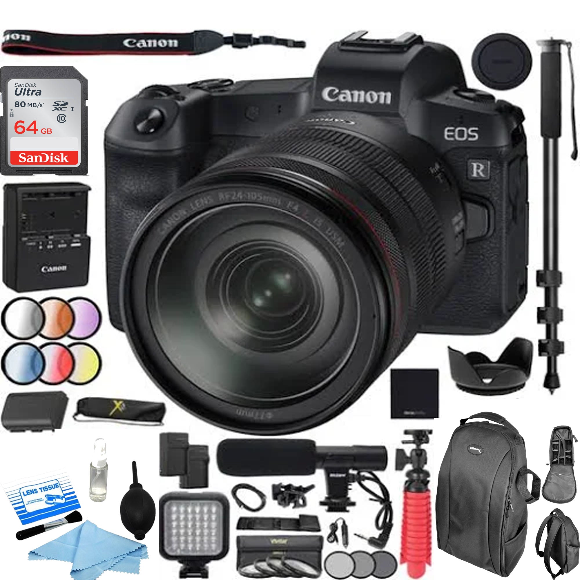 Canon EOS R Full Frame Mirrorless Digital Camera with RF 24-105mm f/4L Lens Kit | Professional Photography, Vlogging & Travel | Includes Deluxe Accessory Bundle