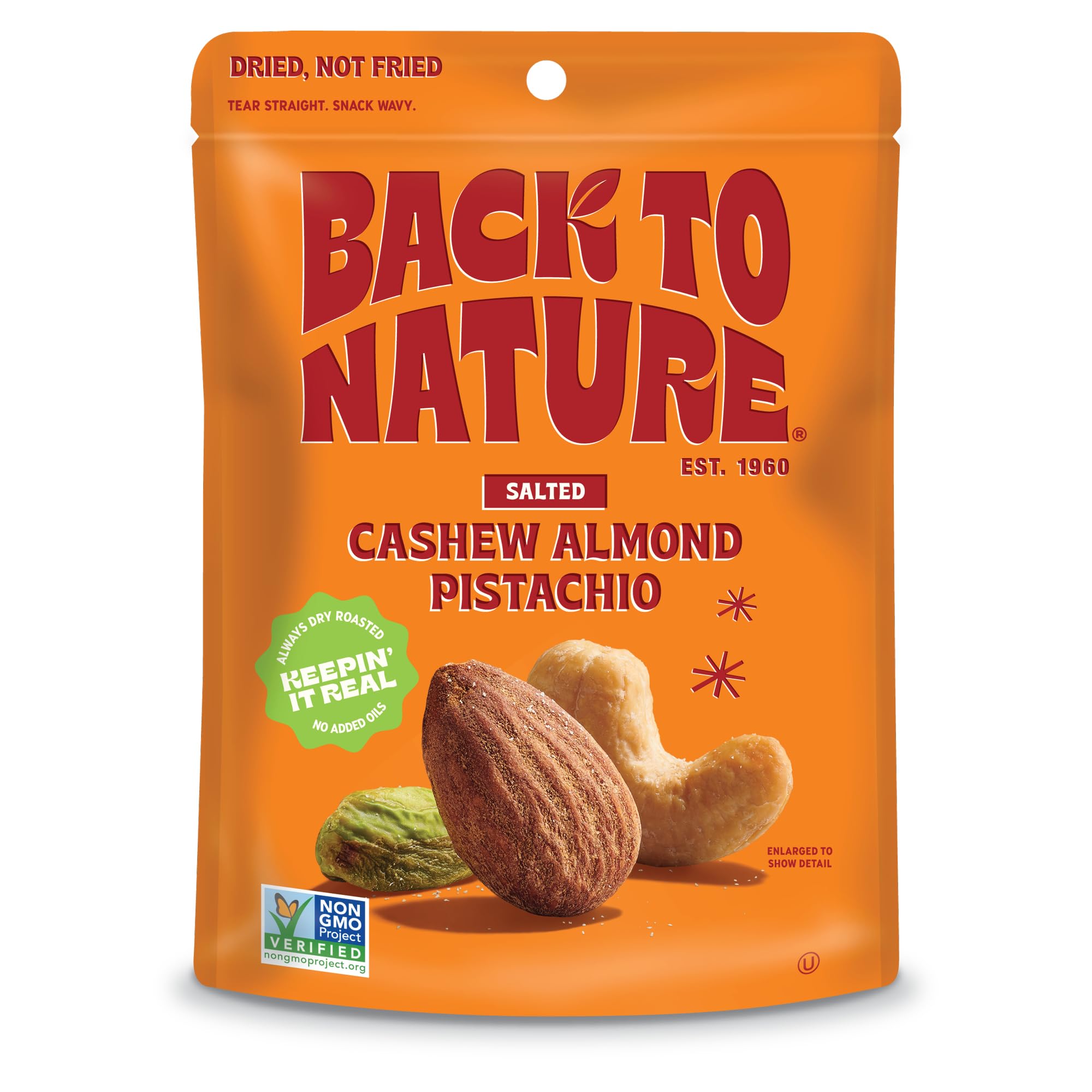 Premium Nut Mix - Cashew, Almond & Pistachio Blend | Dry Roasted with Sea Salt | Non-GMO, High Protein Snacks | 9 Ounce (Pack of 9) | Healthy On-the-Go Snack for Office, Hiking & Travel
