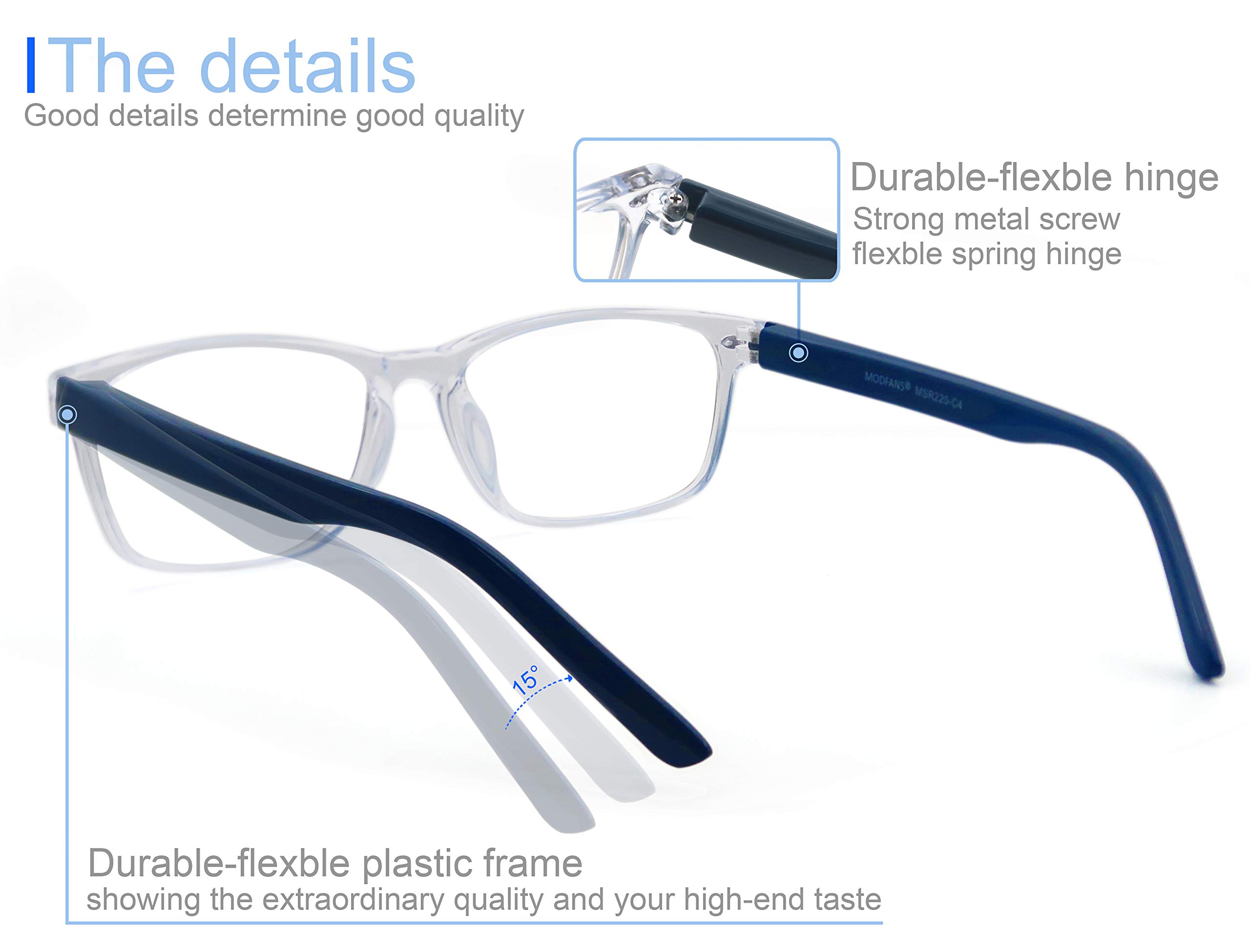 Blue Light Blocking Computer Reading Glasses - Progressive Multifocus Lenses for Men & Women - Anti-Glare Screen Protection for Office, Gaming & Digital Eye Strain Relief