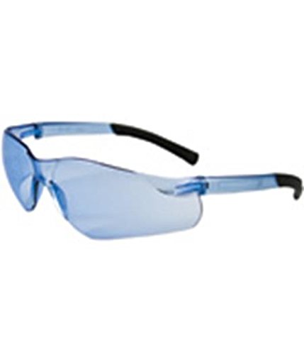 250-06-5503 Rimless Safety Glasses - Light Blue Frame & Lens, Anti-Scratch Coating - Perfect for Lab Work, Construction & DIY Projects