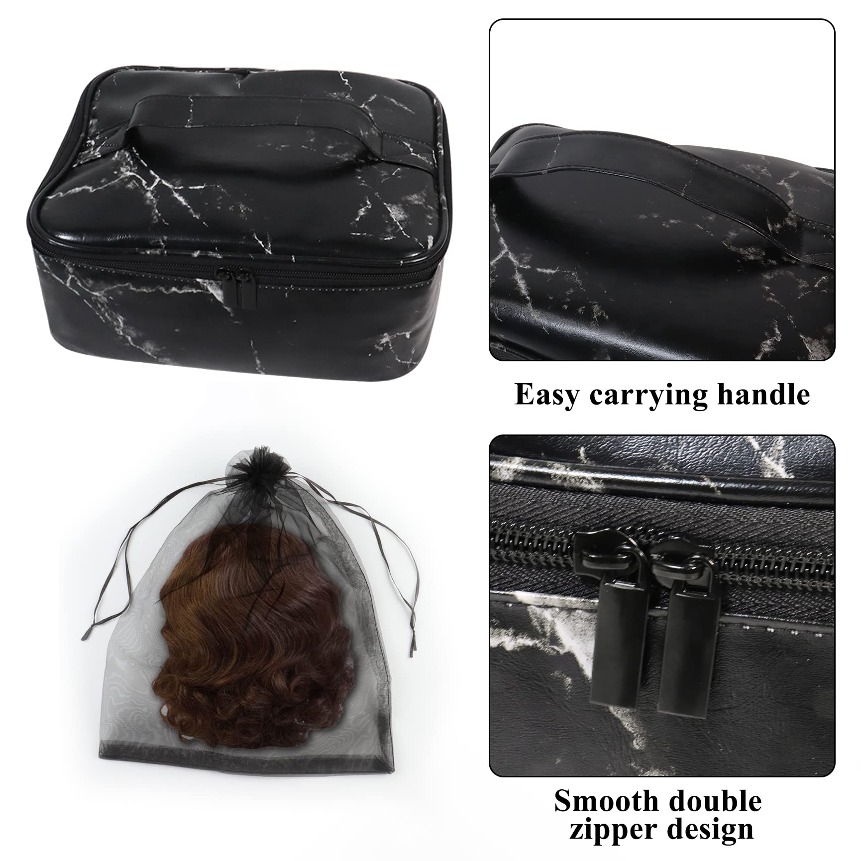 Premium Wig Storage Box - Portable Travel Case for Multiple Wigs & Hair Accessories - Durable Organizer for Men & Women - Perfect for Travel, Home Storage & Salon Use