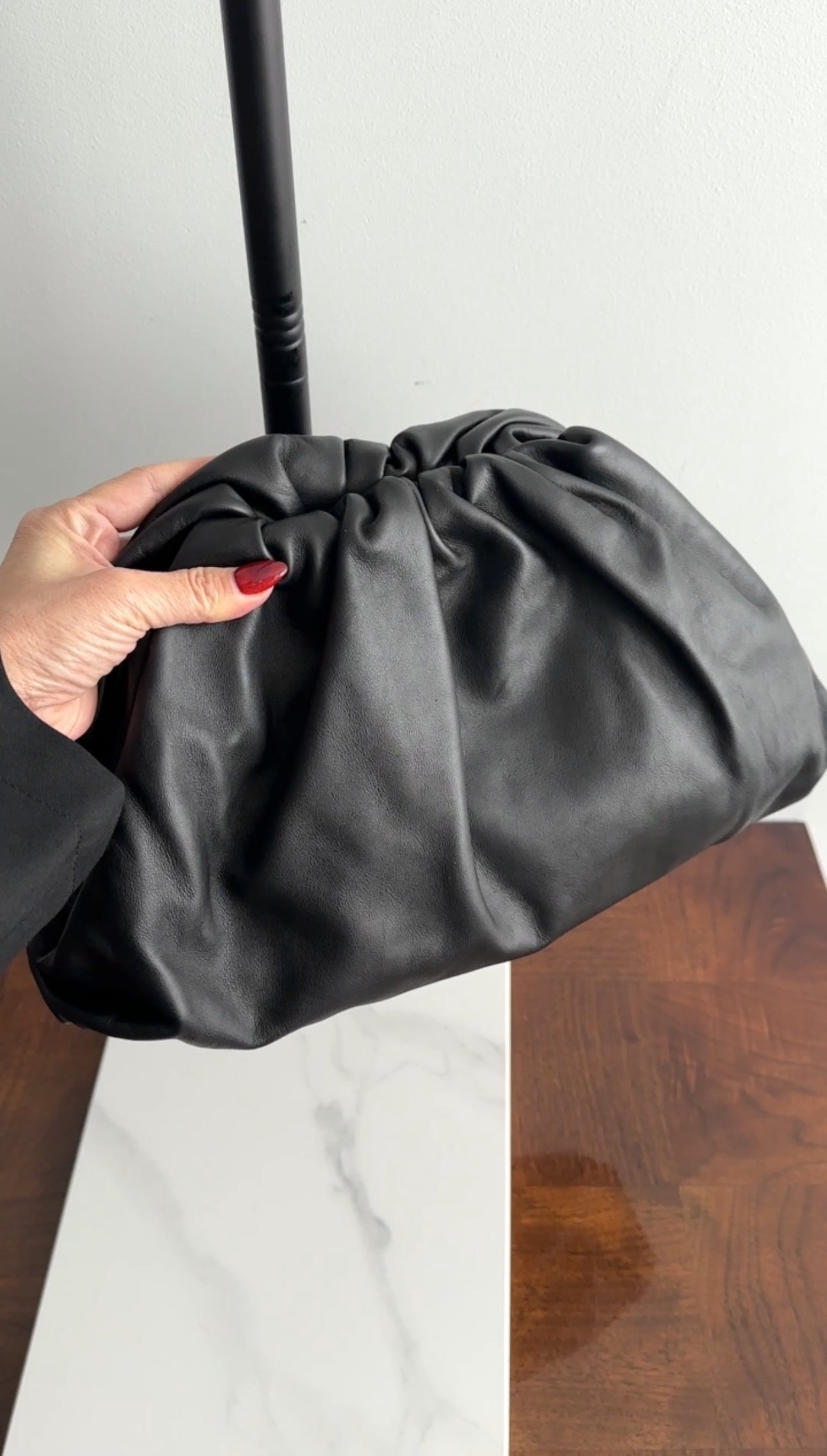 Bottega Veneta The Clutch Pouch - Black Leather Crossbody Bag for Women | Luxury Designer Handbag for Evening Parties & Special Occasions