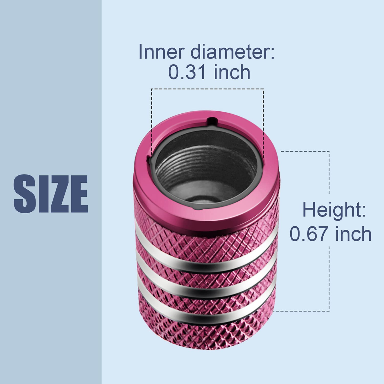 Tire Valve Stem Caps (5 Pack) - Corrosion Resistant Pink Reindeer Antler Car Accessories for Christmas Decor