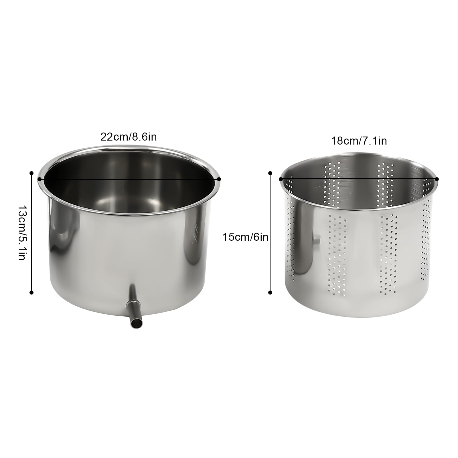 Stainless Steel 6L/1.59Gal Manual Fruit Wine Press with T-Handle - Grape Cider, Cheese, Herbs, Olive Oil & Honey Pressing Equipment for Home Brewing & DIY Winemaking