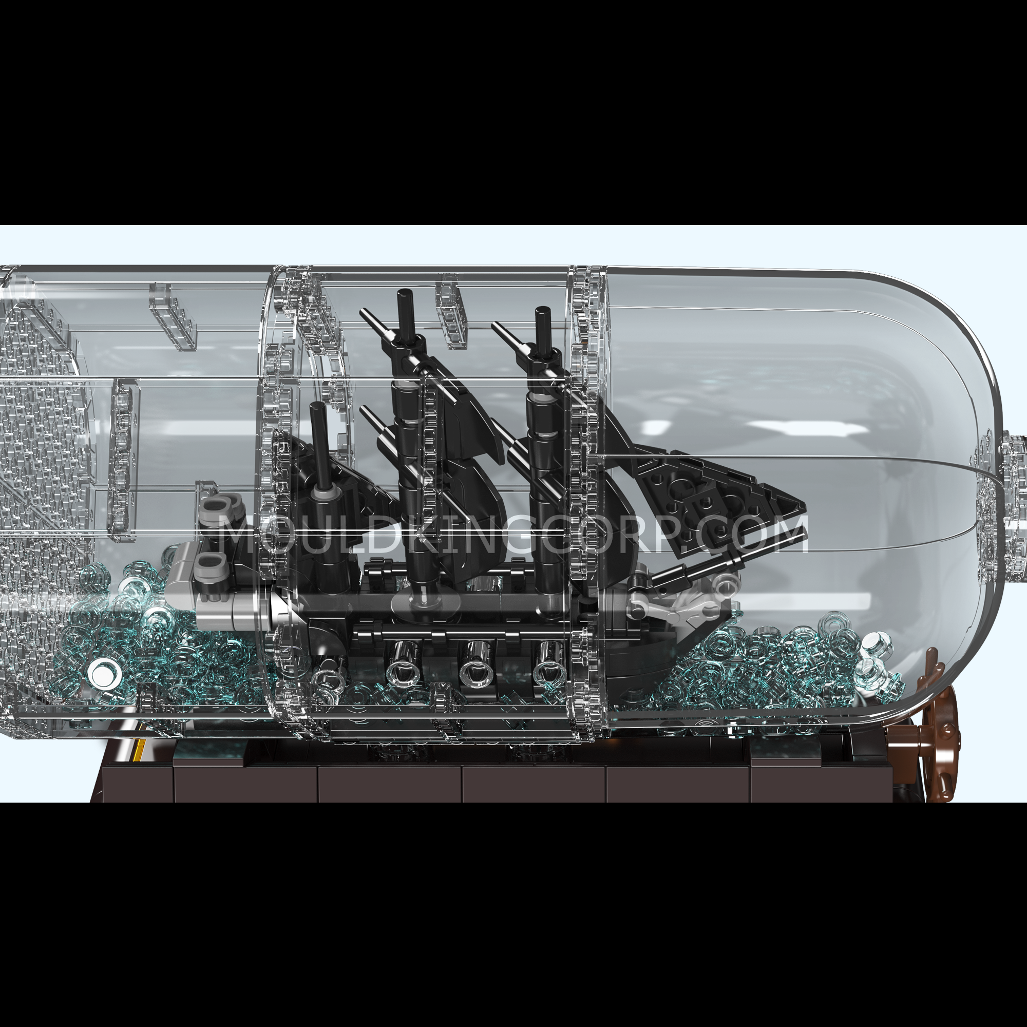 Mould King 10070S 822-Piece Ship in a Bottle Model Building Kit | DIY Nautical Decor | Perfect for Home Display, Office Decor & Gift for Adults & Teens