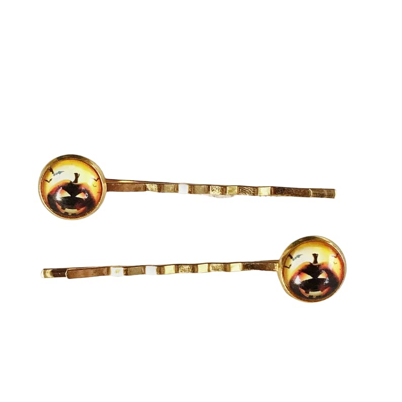 Halloween Pumpkin Hair Clips for Women - Bat & Creepy Hair Barrettes with Decorative Bobby Pins | Perfect for Halloween Costumes, Cosplay, and Spooky Party Accessories