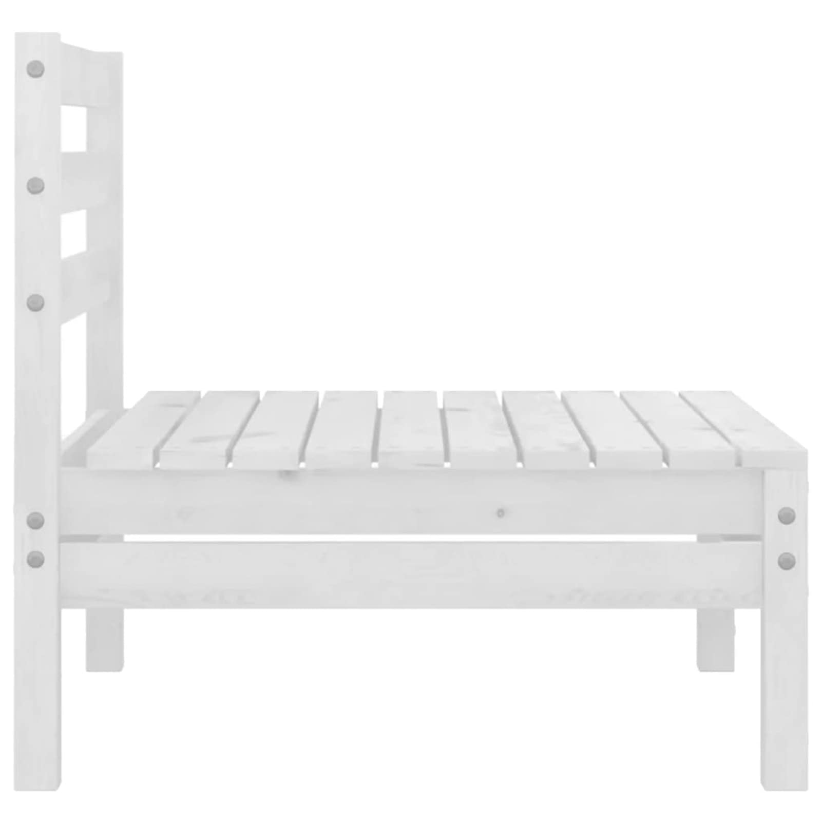 Gecheer 3-Piece Patio Lounge Set - Solid Pine Wood Indoor/Outdoor Furniture with 2 Loveseats & Coffee Table - White - Perfect for Living Room, Poolside, Garden & Backyard Relaxation