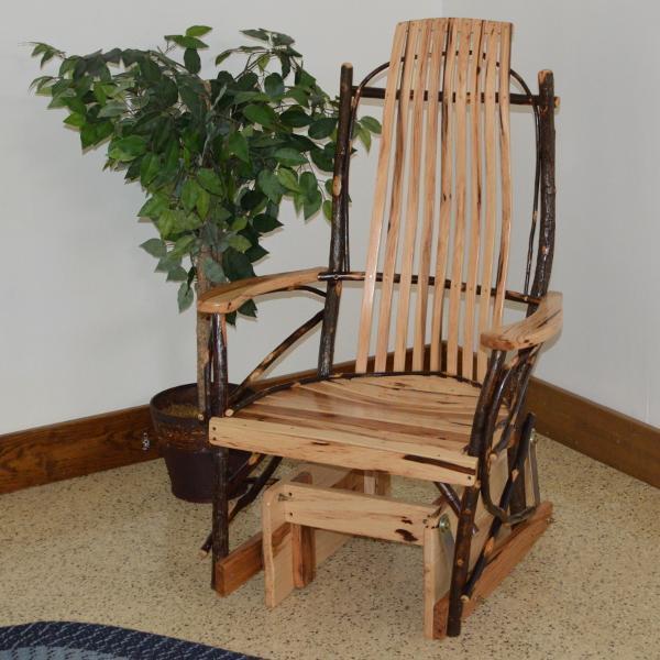 Comfortable Hickory Wood Glider Rocker Chair - Perfect for Nursery, Living Room & Relaxation | Smooth Swivel Motion for Ultimate Comfort