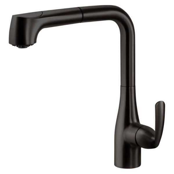 QUPO 2020 OB Quantum Dual Function Pull Out Kitchen Faucet - Oil Rubbed Bronze Finish for Modern Farmhouse & Industrial Style Kitchens | High Arc Spout for Deep Sinks, Easy Installation & Durable Design