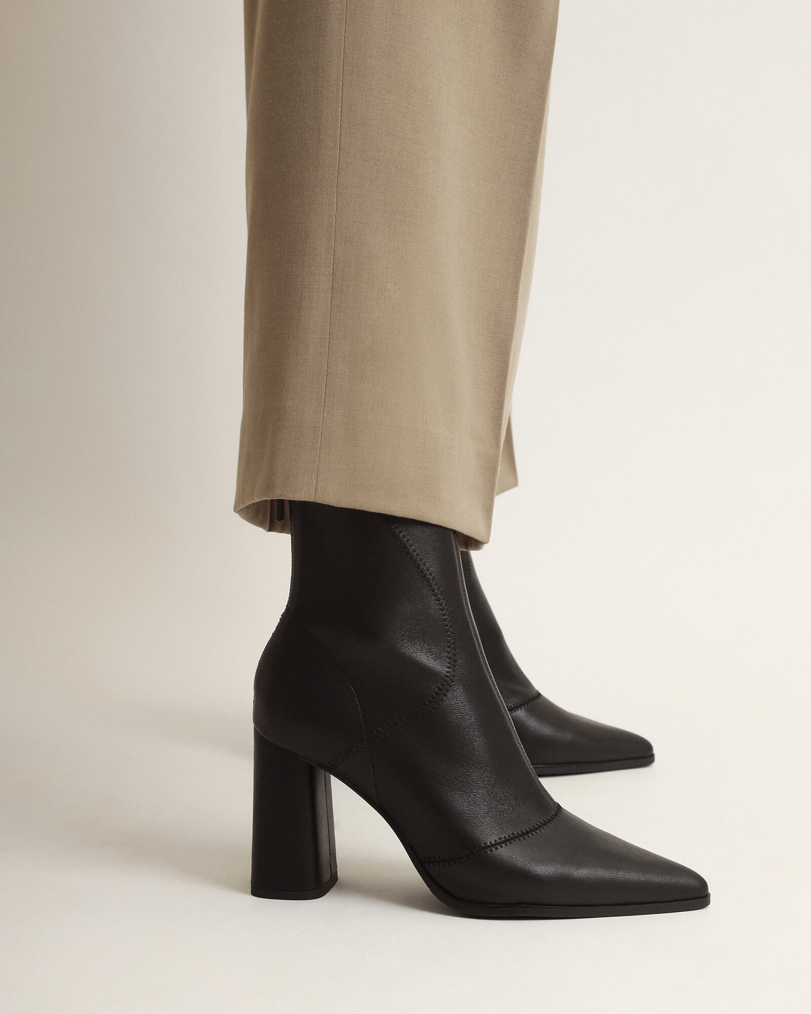Premium Black Leather High Ankle Boots for Women - Stylish & Comfortable TEX Boots for Casual Wear, Work & Outdoor Activities